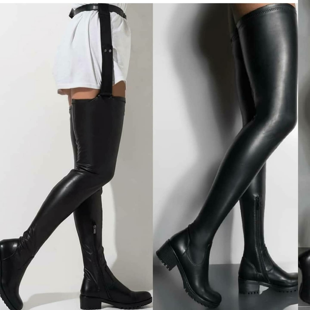 Detachable super high stretch flat boots. 90cm